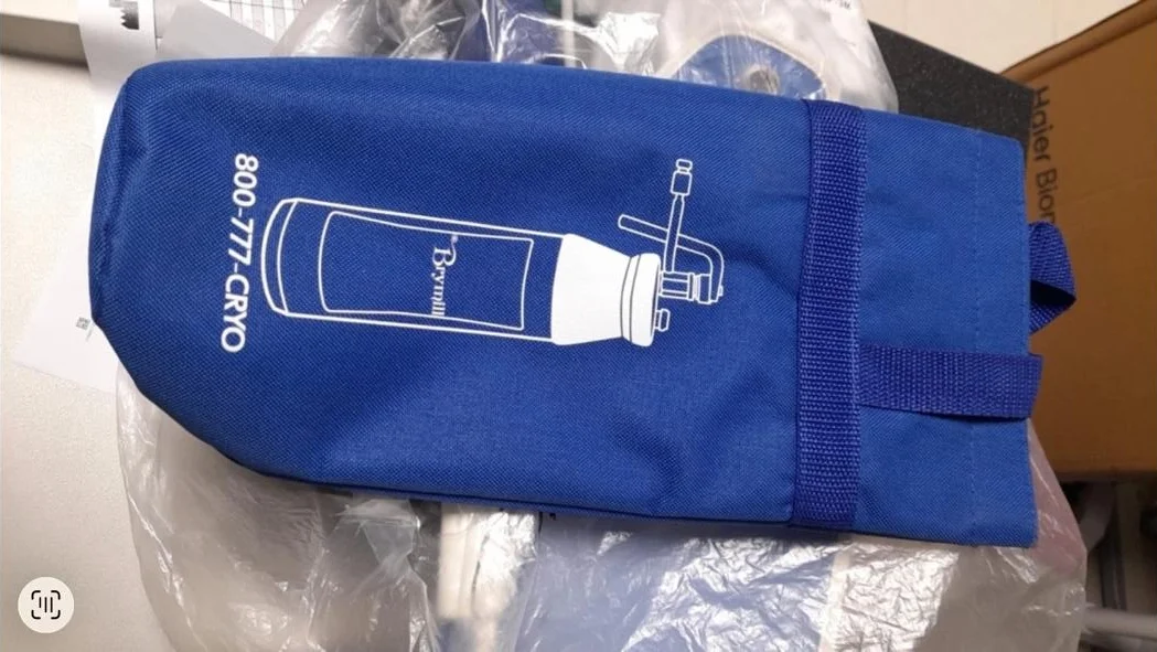 Bolso técnico confeccionado para transporte de cilindro de nitrógeno